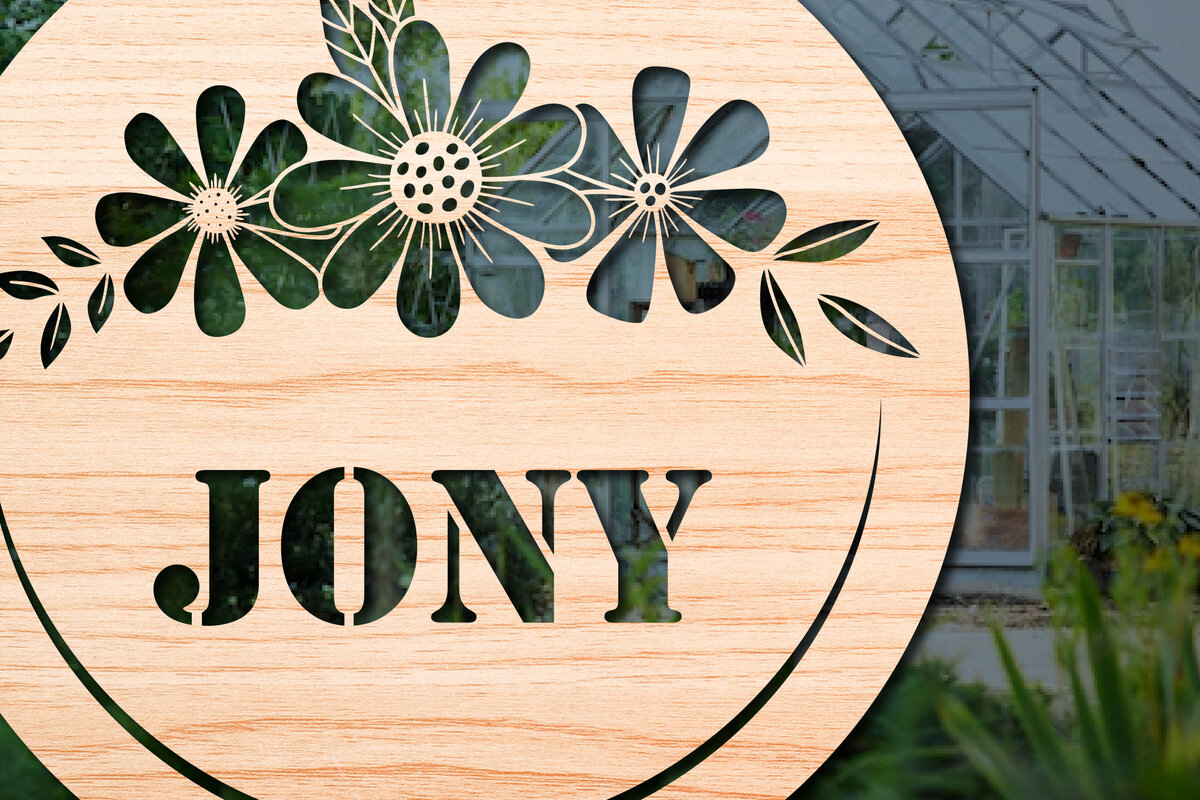 Intra απο ξύλο plywood 3mm-4mm πάχος 3D Floral στρογγυλή πινακίδα Δίασταση 30x20 cm INTRAFABR-27559609