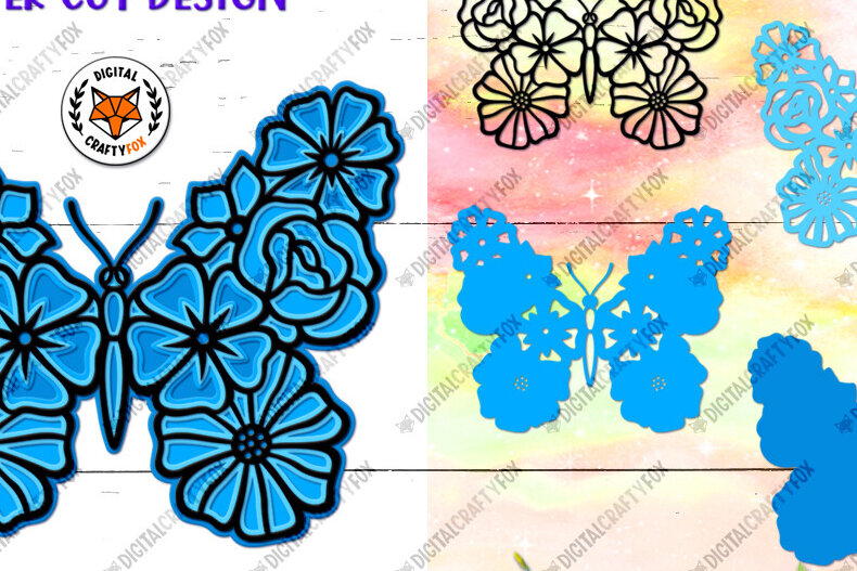 Intra απο ξύλο plywood 3mm-4mm πάχος 3D Flower Butterfly , 3D Butterfly Δίασταση 3600x3600 cm INTRAFABR-89699737