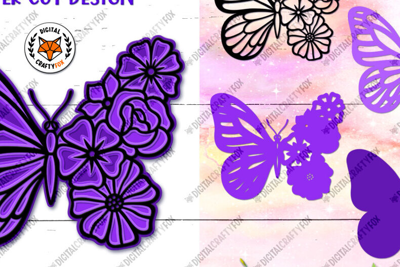 Intra απο ξύλο plywood 3mm-4mm πάχος 3D Flower Butterfly , 3D Butterfly Δίασταση 3600x3600 cm INTRAFABR-89698855