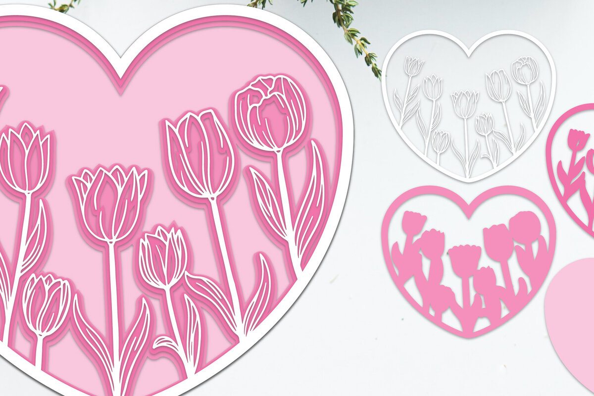 Σετ των 2 Intra απο ξύλο plywood 3mm-4mm πάχος τρισδιάστατο λουλούδι με στρώσεις καρδιές Δίασταση 15x15 cm INTRAFABR-88786864