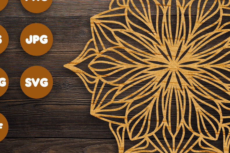 Intra απο ξύλο plywood 3mm-4mm πάχος 3D Flower Mandala για Cricut Δίασταση 30x30 cm INTRAFABR-76555221