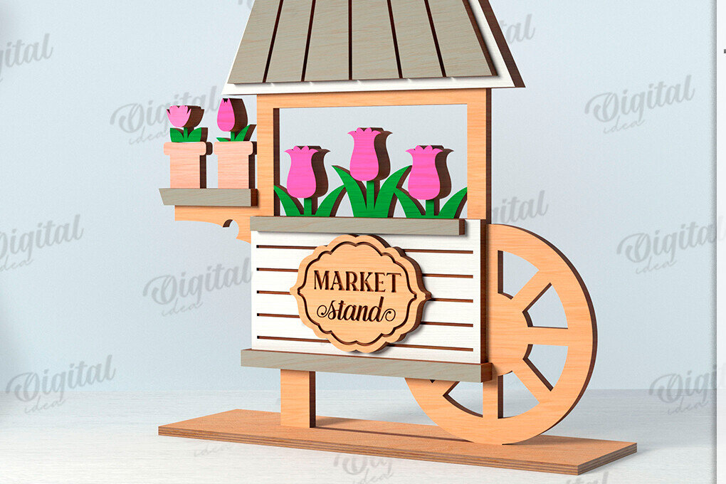 Intra απο ξύλο plywood 3mm-4mm πάχος τρισδιάστατη διακόσμηση λουλουδιών αγοράς Δίασταση 30x20 cm INTRAFABR-119198694