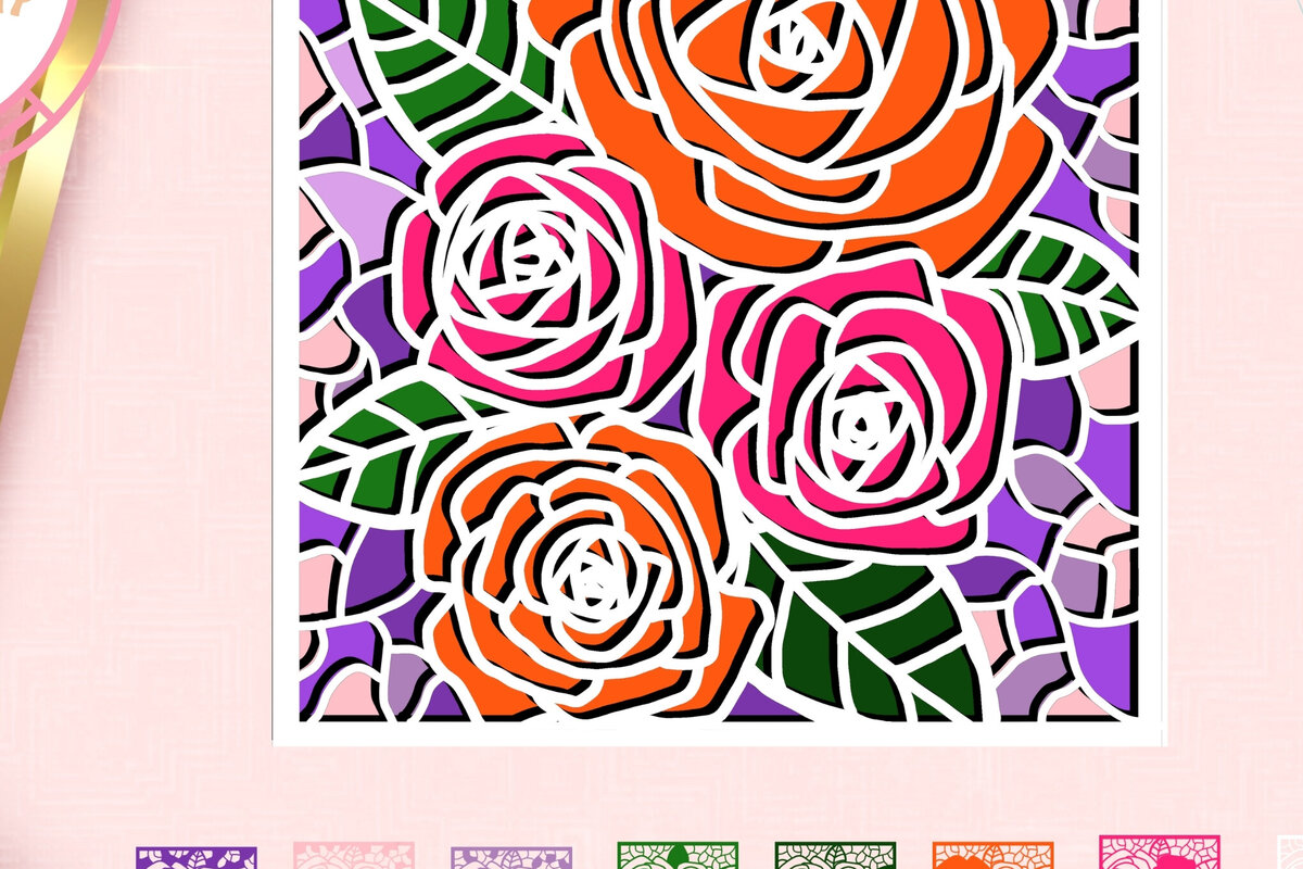 Intra απο ξύλο plywood 3mm-4mm πάχος Τρισδιάστατο Τριαντάφυλλο Κορνίζας Δίασταση 20x30 cm INTRAFABR-88523293