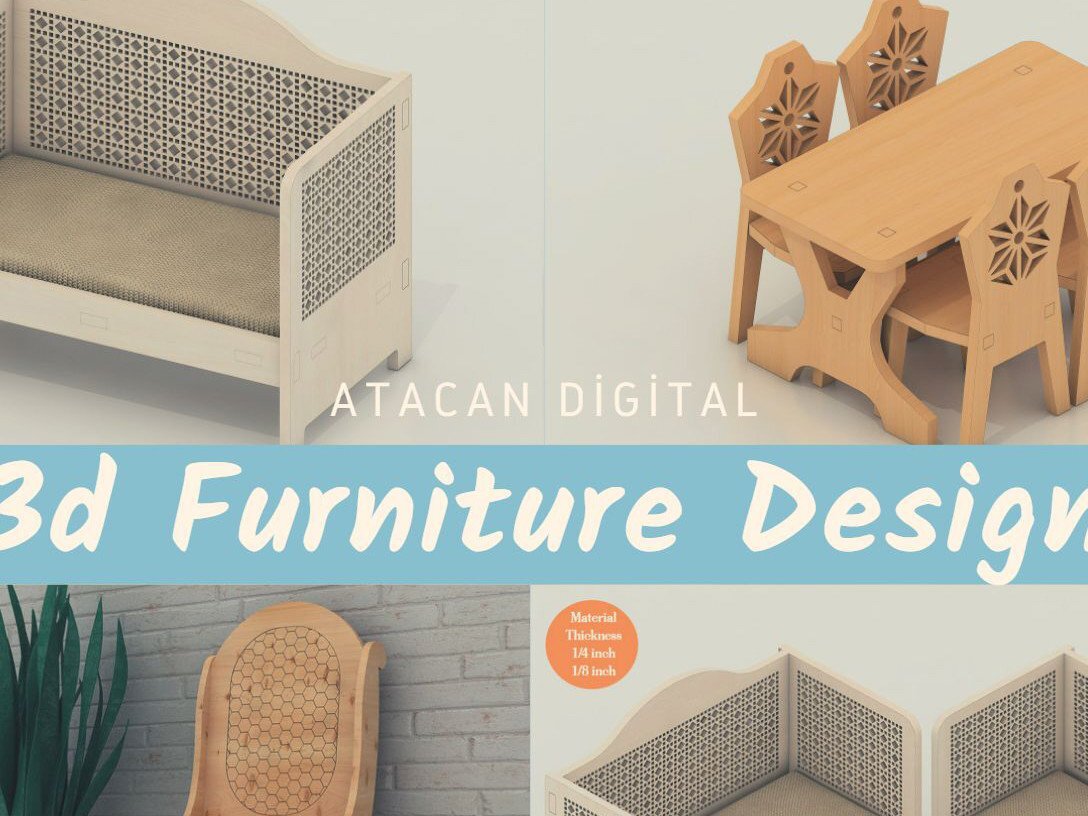 Intra απο ξύλο plywood 3mm-4mm πάχος Τρισδιάστατη δέσμη επίπλων, μινιατούρα DollHouse Δίασταση 30x20 cm INTRAFABR-41655381