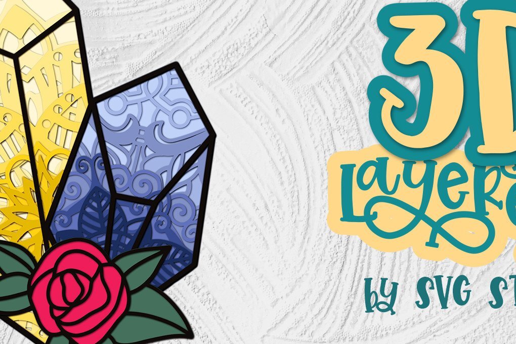 Intra απο ξύλο plywood 3mm-4mm πάχος 3D Gemstones 01 Layered Design Δίασταση 30x20 cm INTRAFABR-35840015