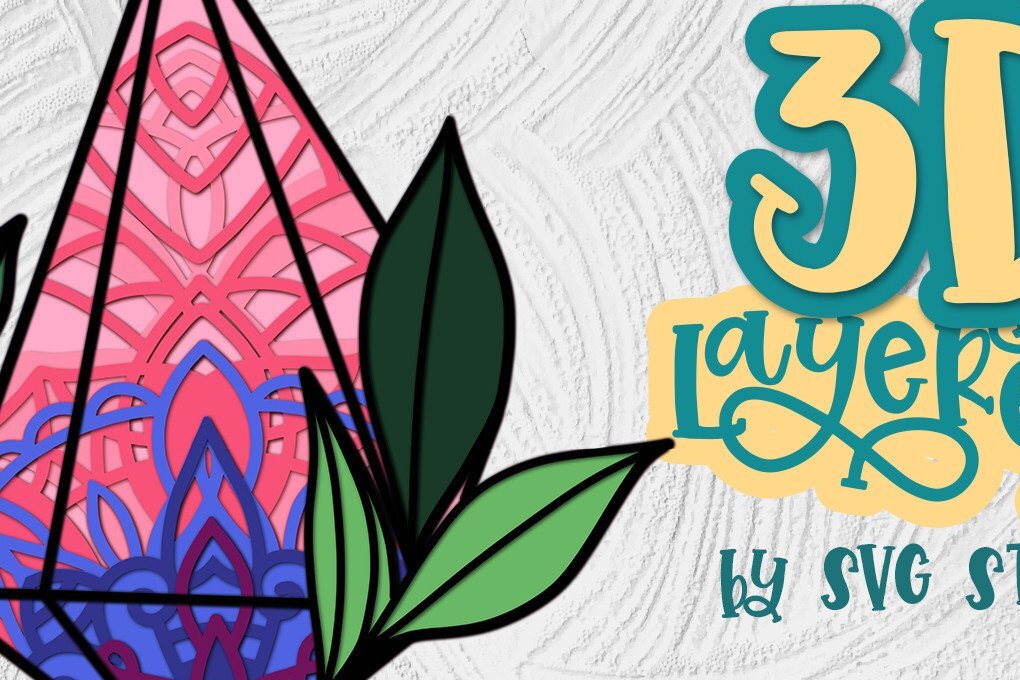 Intra απο ξύλο plywood 3mm-4mm πάχος 3D Gemstones 02 Layered Design Δίασταση 30x20 cm INTRAFABR-35840018