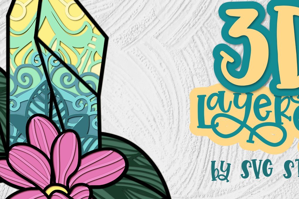 Intra απο ξύλο plywood 3mm-4mm πάχος 3D Gemstones 04 Layered Design Δίασταση 30x20 cm INTRAFABR-35840088