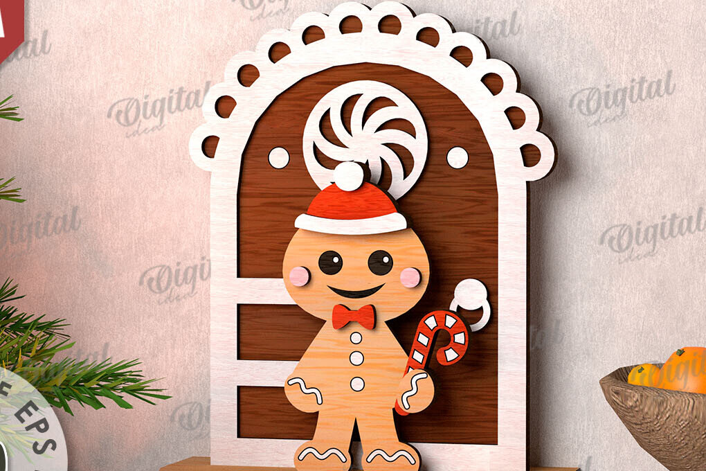 Intra απο ξύλο plywood 3mm-4mm πάχος Τρισδιάστατο μελόψωμο στη βεράντα με λέιζερ Δίασταση 30x20 cm INTRAFABR-111206292