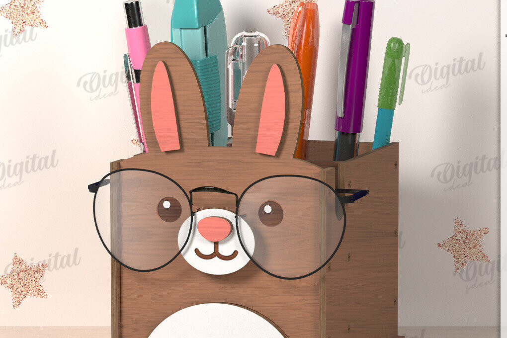 Intra απο ξύλο plywood 3mm-4mm πάχος Τρισδιάστατα γυαλιά και θήκη για μολύβι Δίασταση 30x20 cm INTRAFABR-122068192