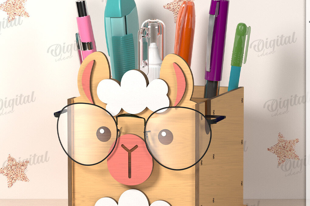 Intra απο ξύλο plywood 3mm-4mm πάχος Τρισδιάστατα γυαλιά και θήκη για μολύβι Δίασταση 30x20 cm INTRAFABR-122067682