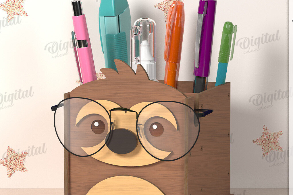 Intra απο ξύλο plywood 3mm-4mm πάχος Τρισδιάστατα γυαλιά και θήκη για μολύβι Δίασταση 30x20 cm INTRAFABR-122067841