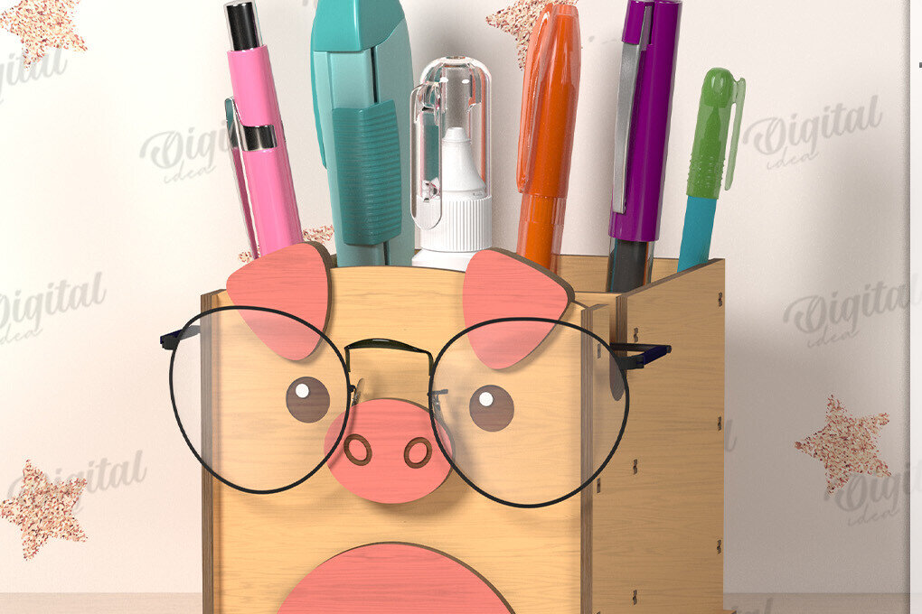 Intra απο ξύλο plywood 3mm-4mm πάχος Τρισδιάστατα γυαλιά και θήκη για μολύβι Δίασταση 30x20 cm INTRAFABR-122067246