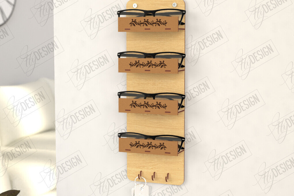 Σετ των 2 Intra απο ξύλο plywood 3mm-4mm πάχος Τρισδιάστατη θήκη γυαλιών κοπής με λέιζερ | CNC Δίασταση 15x15 cm INTRAFABR-123095501