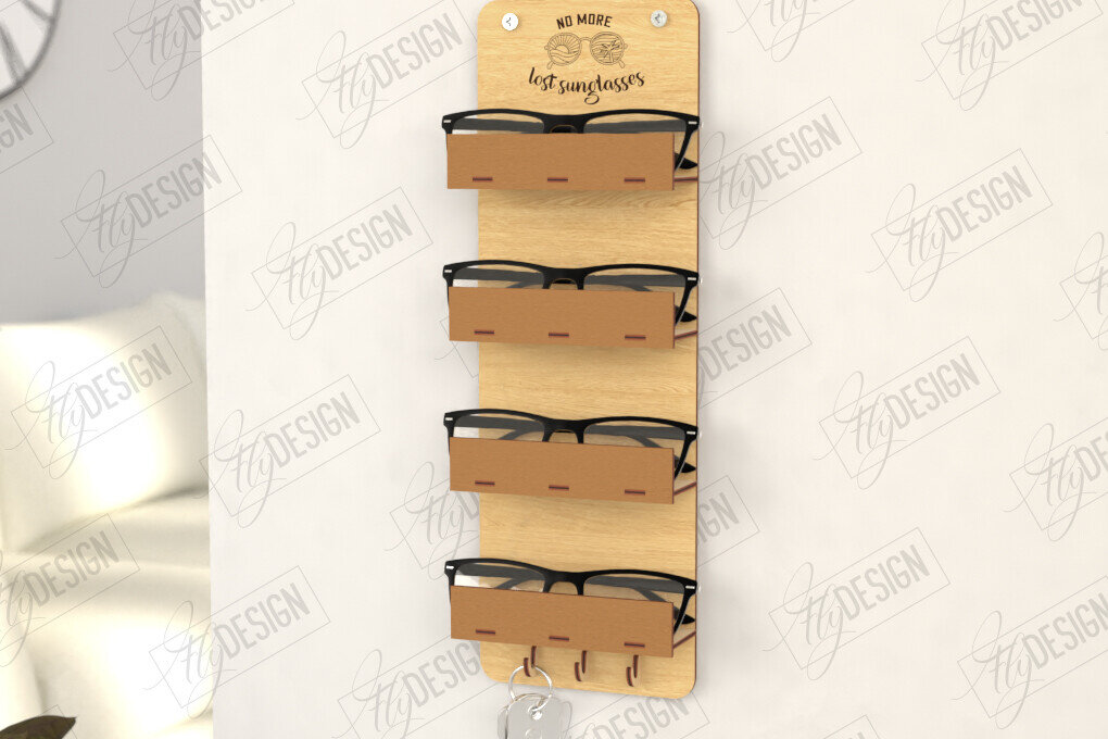 Σετ των 2 Intra απο ξύλο plywood 3mm-4mm πάχος Τρισδιάστατη θήκη γυαλιών κοπής με λέιζερ | CNC Δίασταση 15x15 cm INTRAFABR-123095502