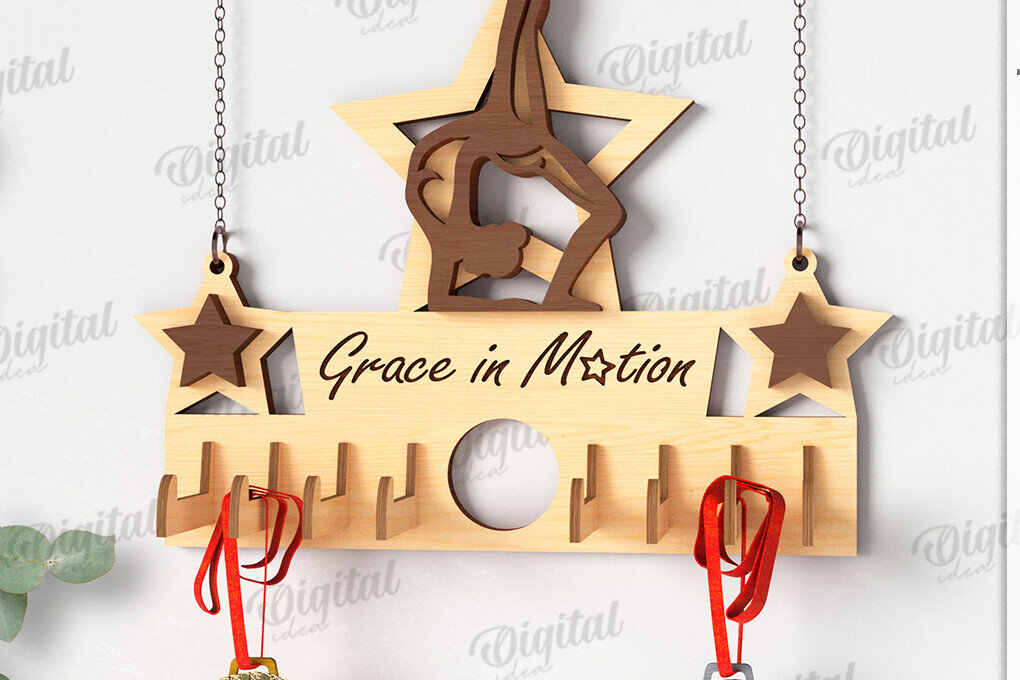 Intra απο ξύλο plywood 3mm-4mm πάχος 3D Gymnastics Medal Holder Cut  Δίασταση 30x20 cm INTRAFABR-119316669