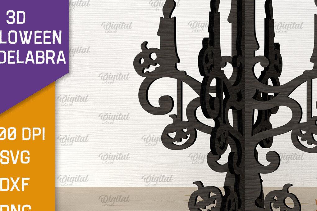 Σετ των 2 Intra απο ξύλο plywood 3mm-4mm πάχος Τρισδιάστατη αποκριάτικη με καντήλια Δίασταση 15x15 cm INTRAFABR-103851663