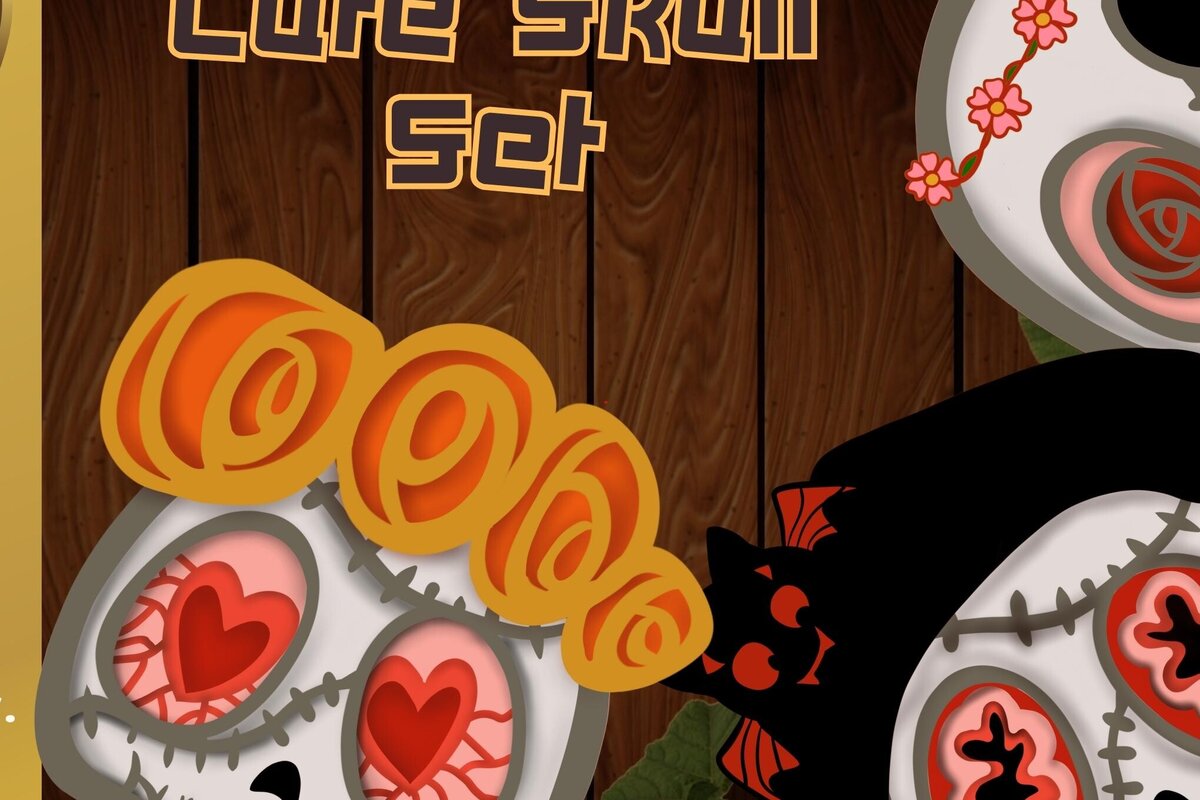 Intra απο ξύλο plywood 3mm-4mm πάχος Τρισδιάστατο χαριτωμένο κρανίο αποκριών. Δίασταση 2048x2048 cm INTRAFABR-77624786