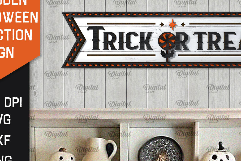 Σετ των 2 Intra απο ξύλο plywood 3mm-4mm πάχος Τρισδιάστατη αποκριάτικη πινακίδα κατεύθυνσης κοπής με λέιζερ Δίασταση 15x15 cm INTRAFABR-106664993