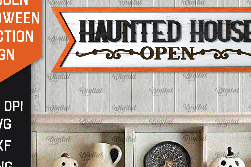 Σετ των 2 Intra απο ξύλο plywood 3mm-4mm πάχος Τρισδιάστατη αποκριάτικη πινακίδα κατεύθυνσης κοπής με λέιζερ Δίασταση 15x15 cm INTRAFABR-106665027