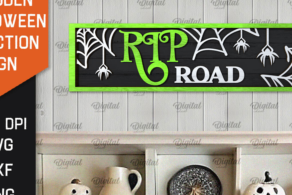 Σετ των 2 Intra απο ξύλο plywood 3mm-4mm πάχος Τρισδιάστατη αποκριάτικη πινακίδα κατεύθυνσης κοπής με λέιζερ Δίασταση 15x15 cm INTRAFABR-106665077