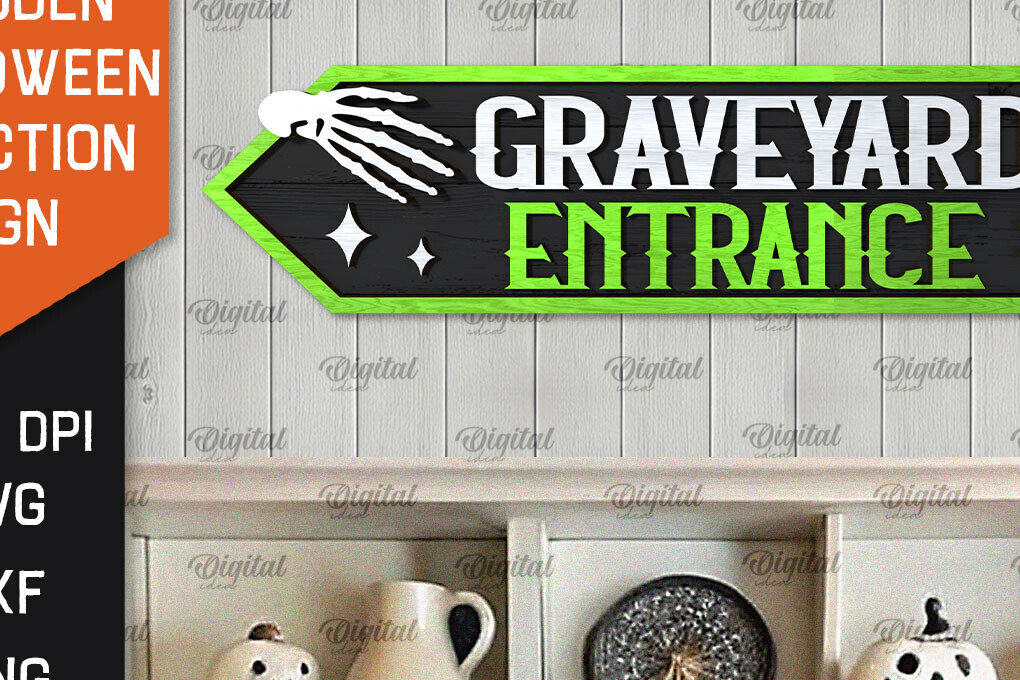 Σετ των 2 Intra απο ξύλο plywood 3mm-4mm πάχος Τρισδιάστατη αποκριάτικη πινακίδα κατεύθυνσης κοπής με λέιζερ Δίασταση 15x15 cm INTRAFABR-106665112