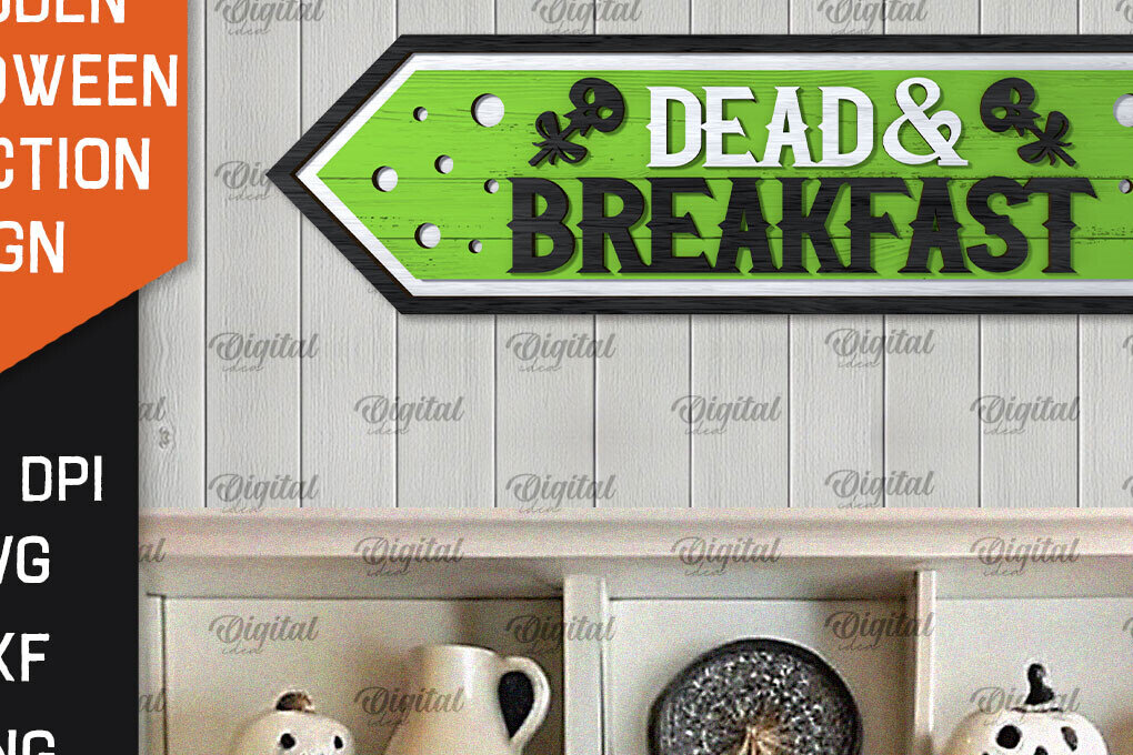 Σετ των 2 Intra απο ξύλο plywood 3mm-4mm πάχος Τρισδιάστατη αποκριάτικη πινακίδα κατεύθυνσης κοπής με λέιζερ Δίασταση 15x15 cm INTRAFABR-106665134