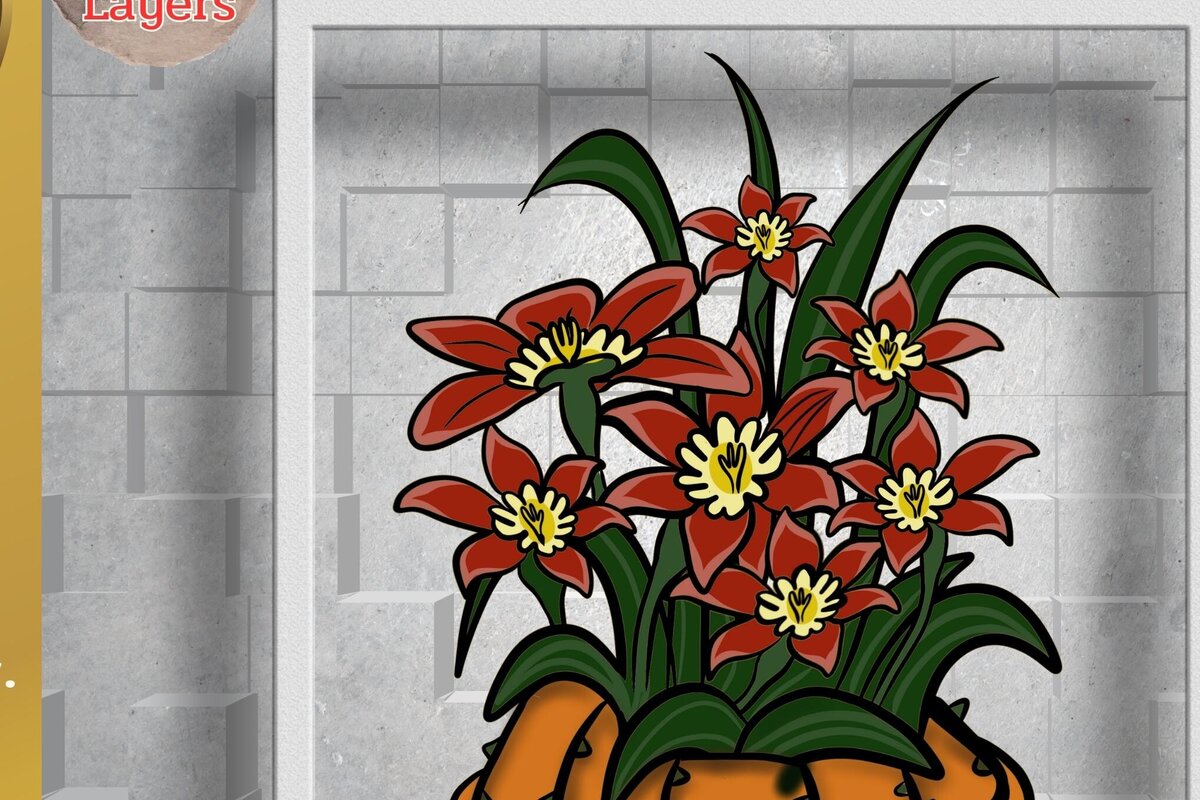 Intra απο ξύλο plywood 3mm-4mm πάχος τρισδιάστατο λουλούδι αποκριών Δίασταση 2048x2048 cm INTRAFABR-80958441