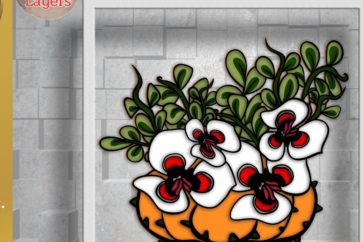 Intra απο ξύλο plywood 3mm-4mm πάχος τρισδιάστατο λουλούδι αποκριών Δίασταση 2048x2048 cm INTRAFABR-80783486