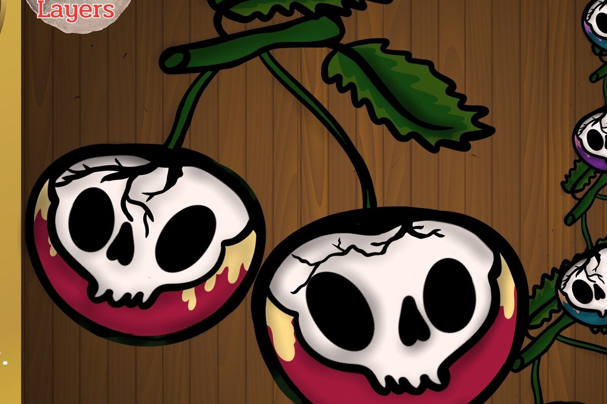 Intra απο ξύλο plywood 3mm-4mm πάχος Τρισδιάστατο κρανίο φρούτων αποκριών: Κεράσι Δίασταση 2048x2048 cm INTRAFABR-78422613