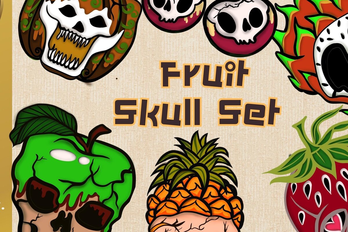 Intra απο ξύλο plywood 3mm-4mm πάχος Τρισδιάστατο κρανίου φρούτων αποκριών Δίασταση 2048x2048 cm INTRAFABR-78424015