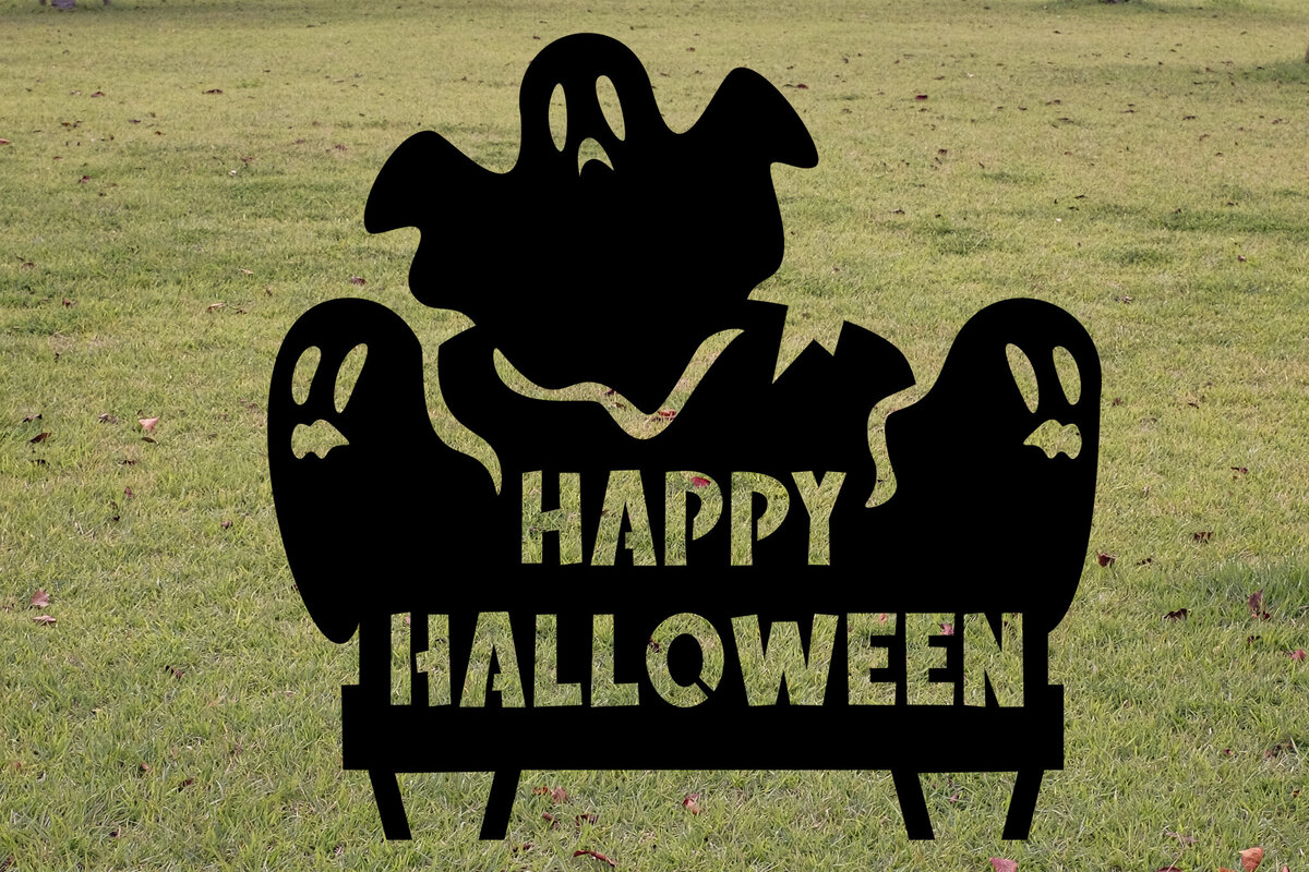 Σετ των 2 Intra απο ξύλο plywood 3mm-4mm πάχος 3D Halloween Garden Design Δίασταση 15x15 cm INTRAFABR-79071872