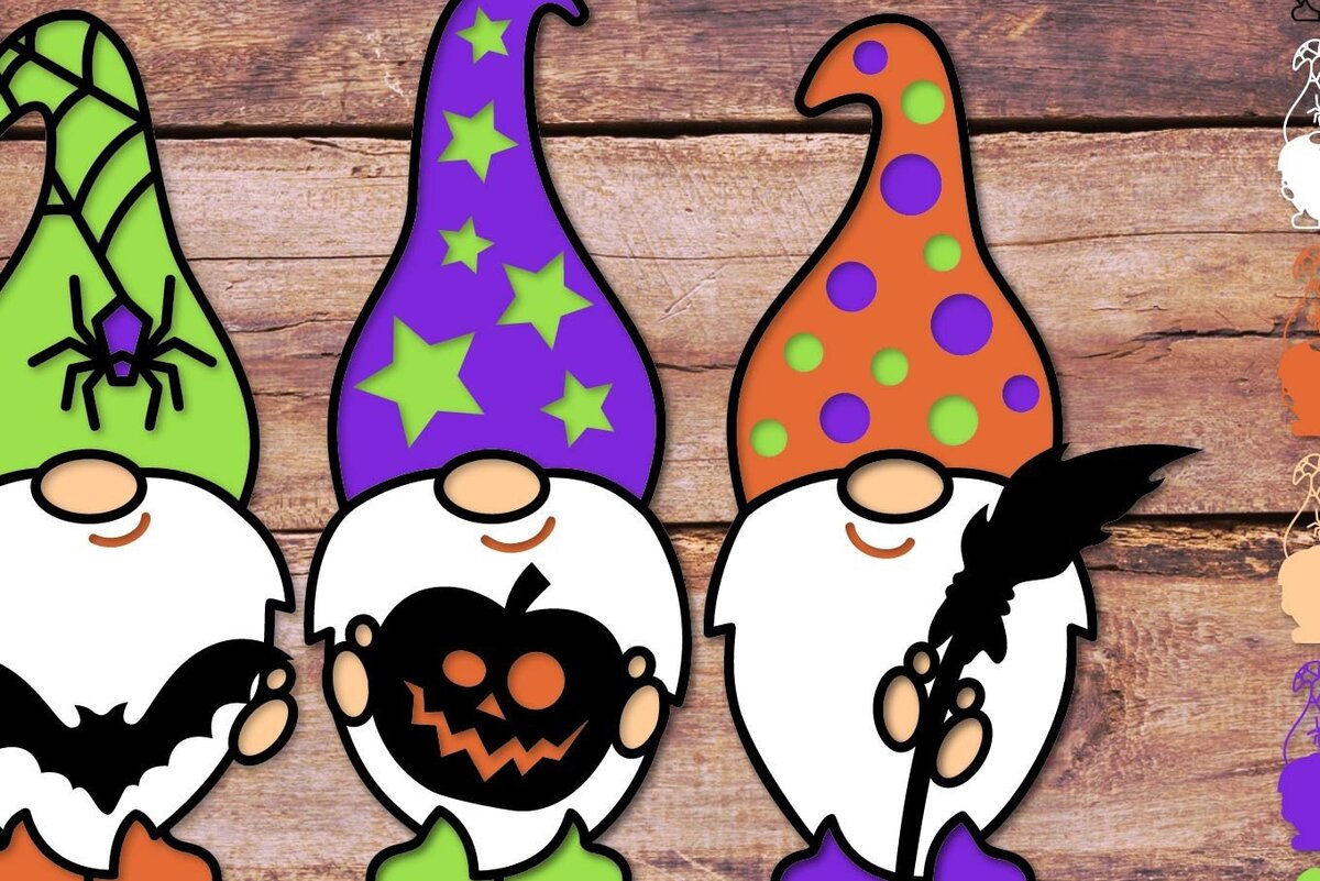 Intra απο ξύλο plywood 3mm-4mm πάχος 3D Halloween Gnome , Gnome Witch Δίασταση 40x40 cm INTRAFABR-36522233