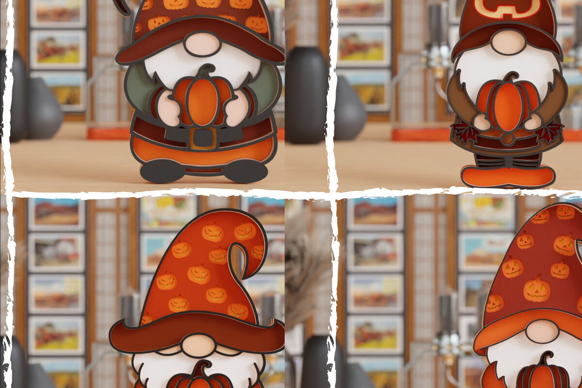 Intra απο ξύλο plywood 3mm-4mm πάχος 3D Halloween Gnome  Papercut Δίασταση 1200x1200 cm INTRAFABR-106343439