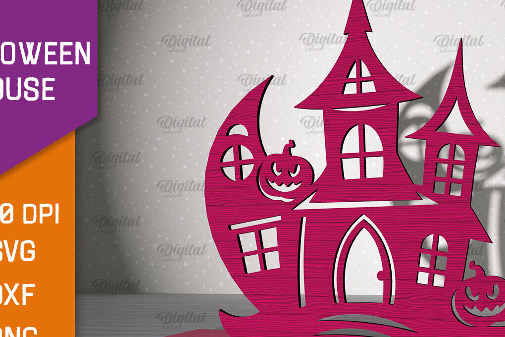 Σετ των 2 Intra απο ξύλο plywood 3mm-4mm πάχος τρισδιάστατου σπιτιού αποκριών Δίασταση 15x15 cm INTRAFABR-102769177