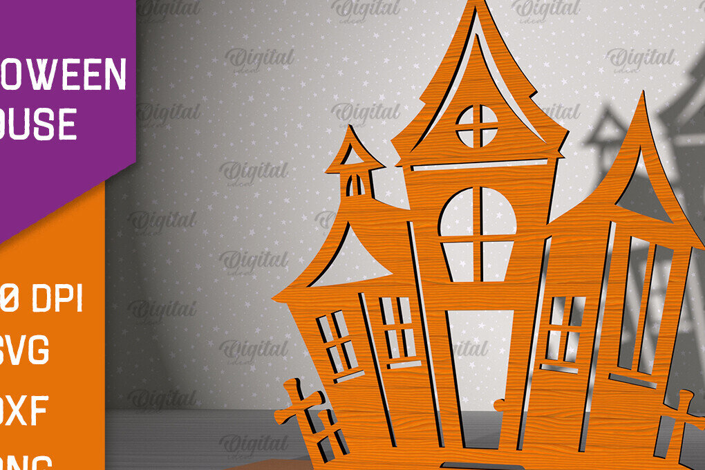 Σετ των 2 Intra απο ξύλο plywood 3mm-4mm πάχος τρισδιάστατου σπιτιού αποκριών Δίασταση 15x15 cm INTRAFABR-102769200