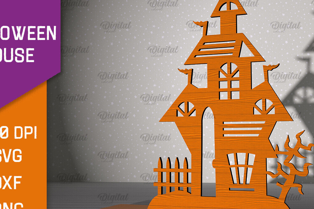 Σετ των 2 Intra απο ξύλο plywood 3mm-4mm πάχος τρισδιάστατου σπιτιού αποκριών Δίασταση 15x15 cm INTRAFABR-102769210