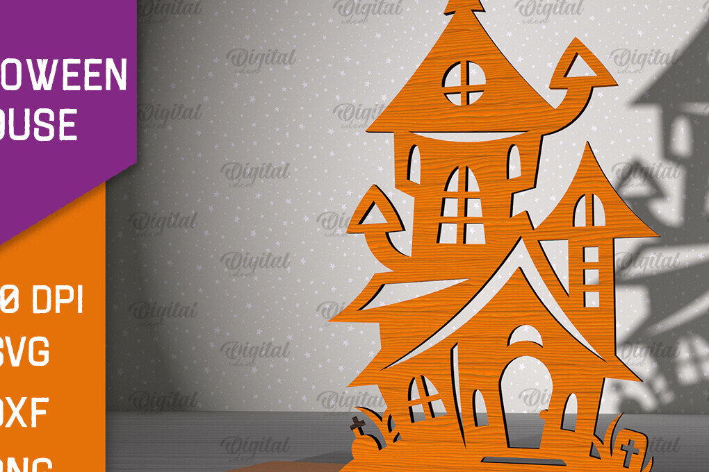 Σετ των 2 Intra απο ξύλο plywood 3mm-4mm πάχος τρισδιάστατου σπιτιού αποκριών Δίασταση 15x15 cm INTRAFABR-102768906