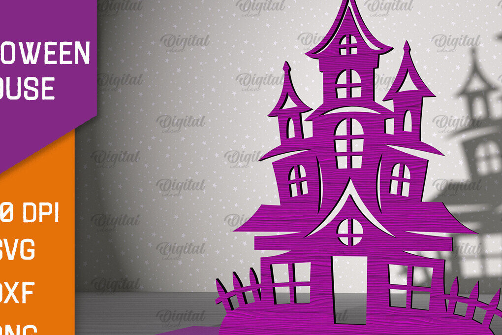 Σετ των 2 Intra απο ξύλο plywood 3mm-4mm πάχος τρισδιάστατου σπιτιού αποκριών Δίασταση 15x15 cm INTRAFABR-102768998