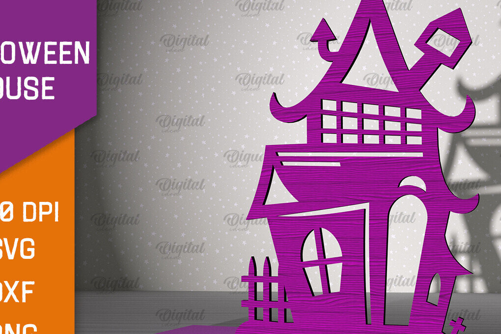 Σετ των 3 Intra απο ξύλο plywood 3mm-4mm πάχος τρισδιάστατου σπιτιού αποκριών Δίασταση 15x15 cm INTRAFABR-102769034