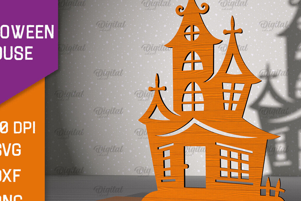 Σετ των 2 Intra απο ξύλο plywood 3mm-4mm πάχος τρισδιάστατου σπιτιού αποκριών Δίασταση 15x15 cm INTRAFABR-102769070