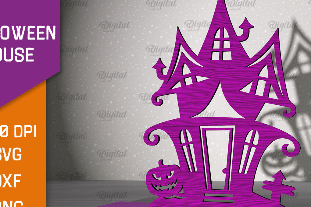 Σετ των 2 Intra απο ξύλο plywood 3mm-4mm πάχος τρισδιάστατου σπιτιού αποκριών Δίασταση 15x15 cm INTRAFABR-102769099