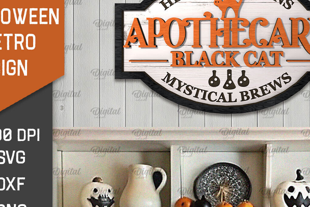 Intra απο ξύλο plywood 3mm-4mm πάχος 3D Halloween Retro Sign Cut  Δίασταση 15x15 cm INTRAFABR-105569298