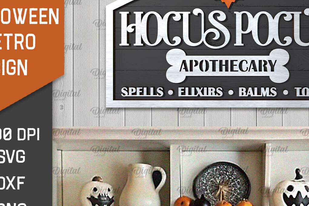 Σετ των 2 Intra απο ξύλο plywood 3mm-4mm πάχος 3D Halloween Retro Sign Cut  Δίασταση 15x15 cm INTRAFABR-105569140