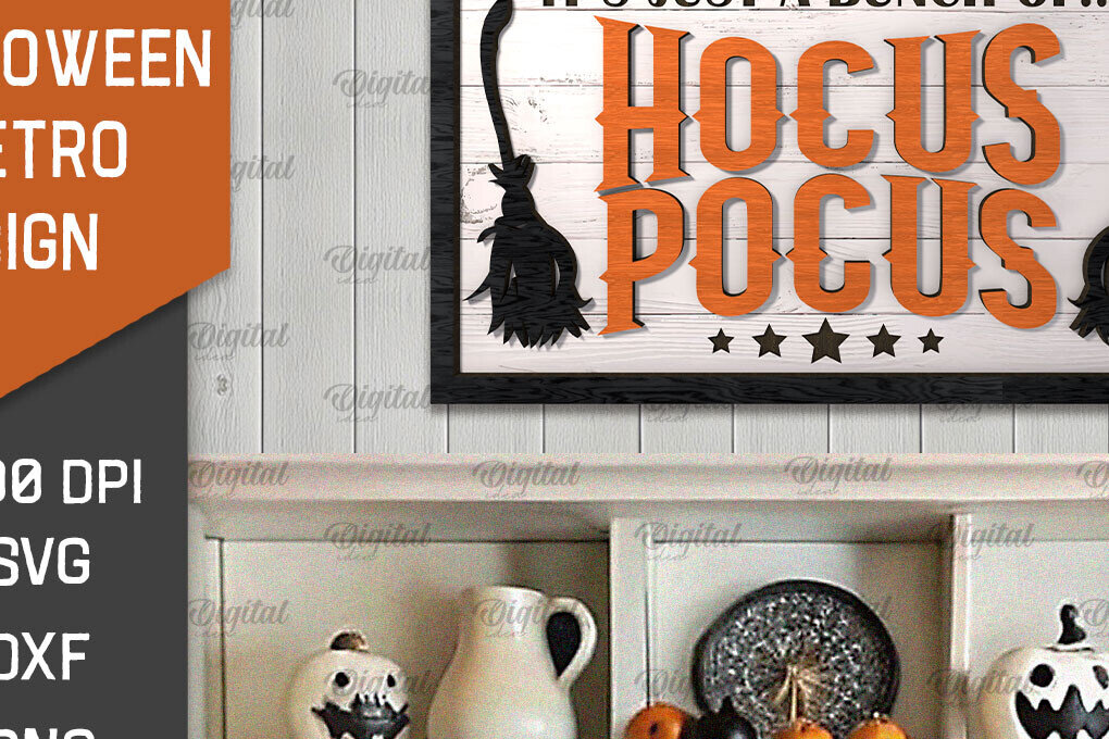 Σετ των 2 Intra απο ξύλο plywood 3mm-4mm πάχος 3D Halloween Retro Sign Cut  Δίασταση 15x15 cm INTRAFABR-105569162