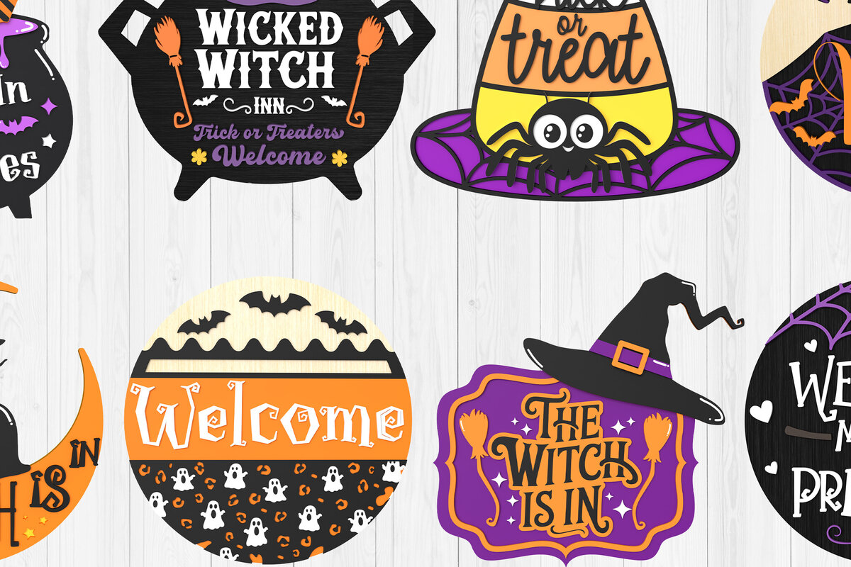 Intra απο ξύλο plywood 3mm-4mm πάχος κοπής με λέιζερ 3D Halloween Signs Δίασταση 15x15 cm INTRAFABR-105736723