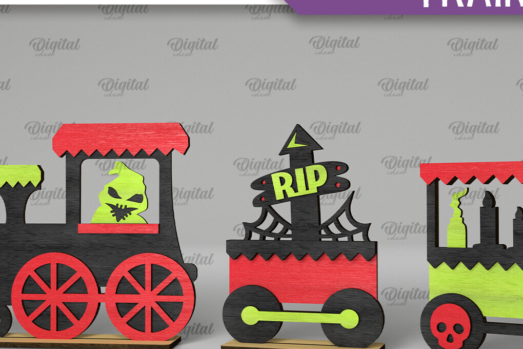 Σετ των 3 Intra απο ξύλο plywood 3mm-4mm πάχος Τρισδιάστατη απο για το τρένο αποκριών Δίασταση 15x15 cm INTRAFABR-105697683