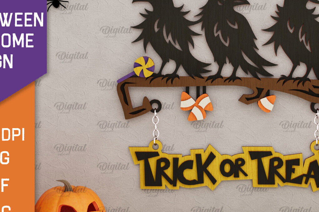 Σετ των 2 Intra απο ξύλο plywood 3mm-4mm πάχος Τρισδιάστατο αποκριάτικο σημάδι καλωσορίσματος με λέιζερ Δίασταση 15x15 cm INTRAFABR-106946958