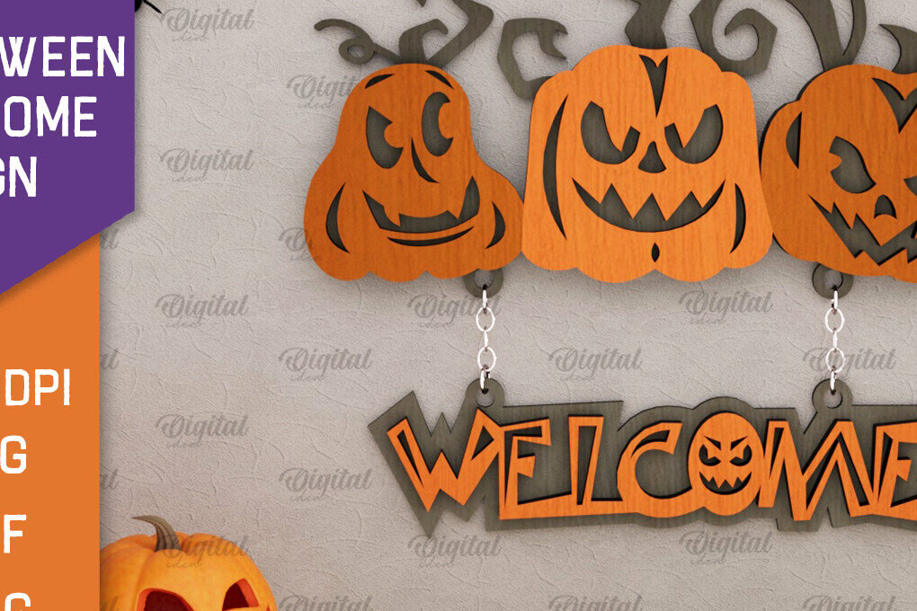 Σετ των 2 Intra απο ξύλο plywood 3mm-4mm πάχος Τρισδιάστατο αποκριάτικο σημάδι καλωσορίσματος με λέιζερ Δίασταση 15x15 cm INTRAFABR-106946999