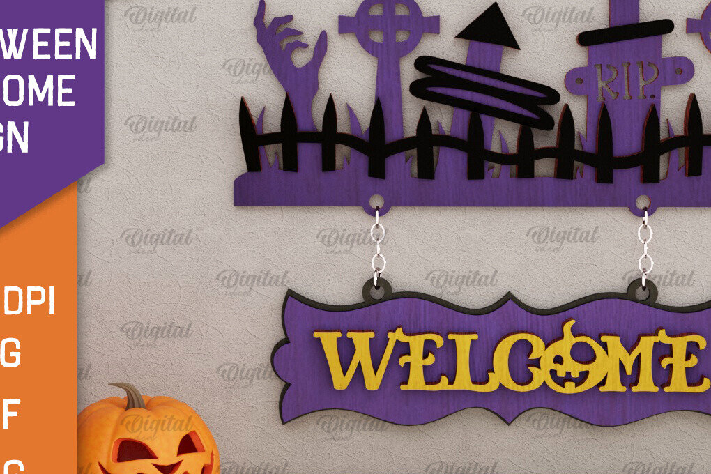 Σετ των 2 Intra απο ξύλο plywood 3mm-4mm πάχος Τρισδιάστατο αποκριάτικο σημάδι καλωσορίσματος με λέιζερ Δίασταση 15x15 cm INTRAFABR-106947080