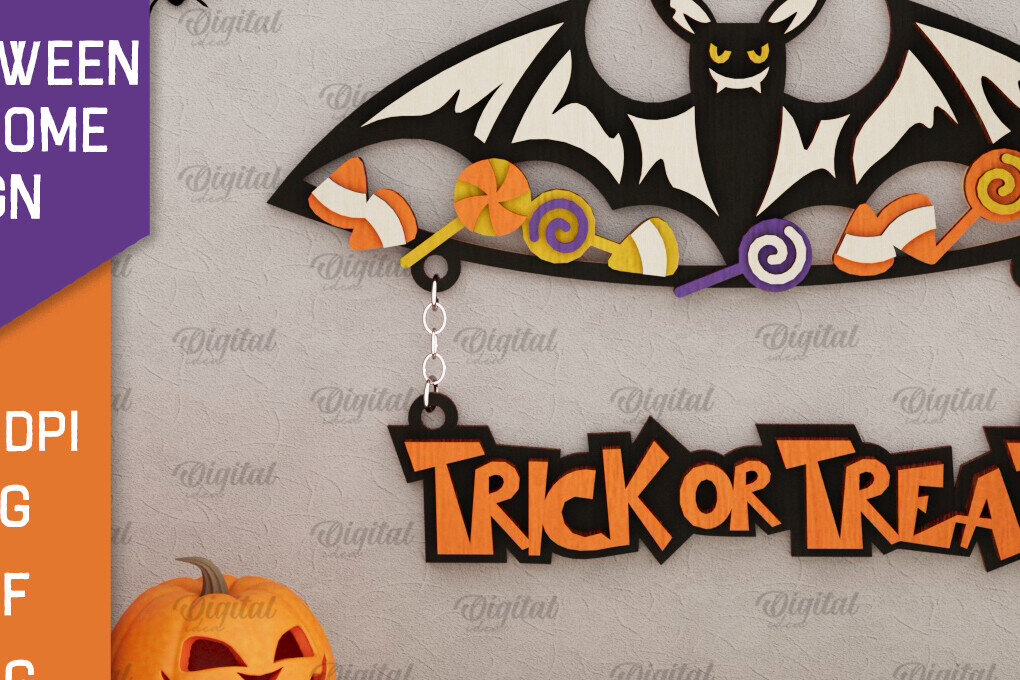 Σετ των 3 Intra απο ξύλο plywood 3mm-4mm πάχος Τρισδιάστατο αποκριάτικο σημάδι καλωσορίσματος με λέιζερ Δίασταση 15x15 cm INTRAFABR-106947314